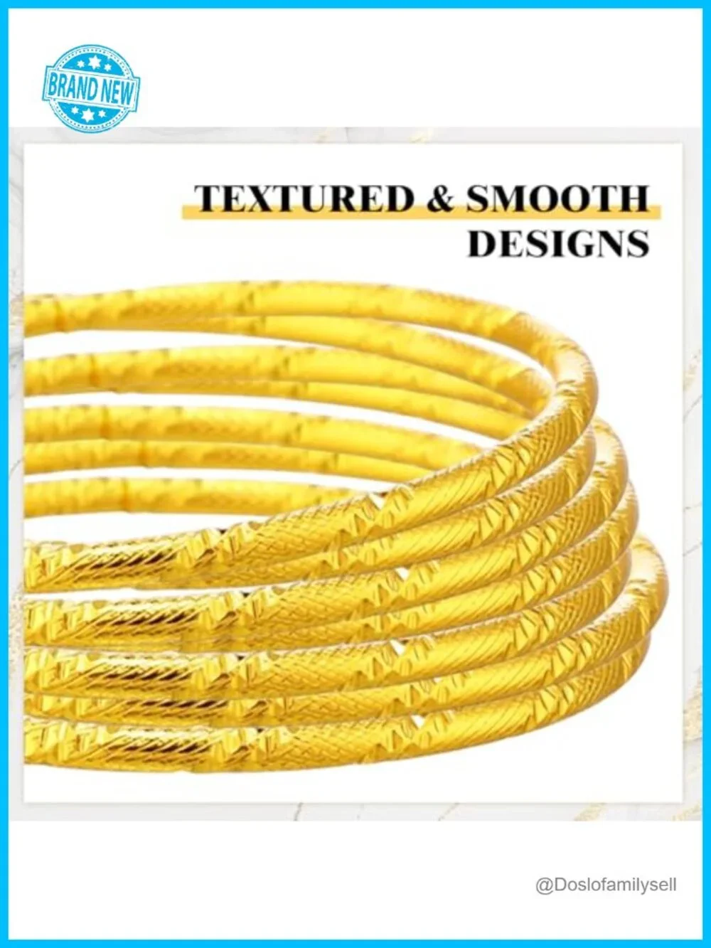 50 Pcs Gold Plated Multi Stackable Bangle Bracelets Set for Women